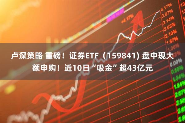 卢深策略 重磅!证券ETF(159841) 盘中现大额申购!近10日“吸金”超43亿元